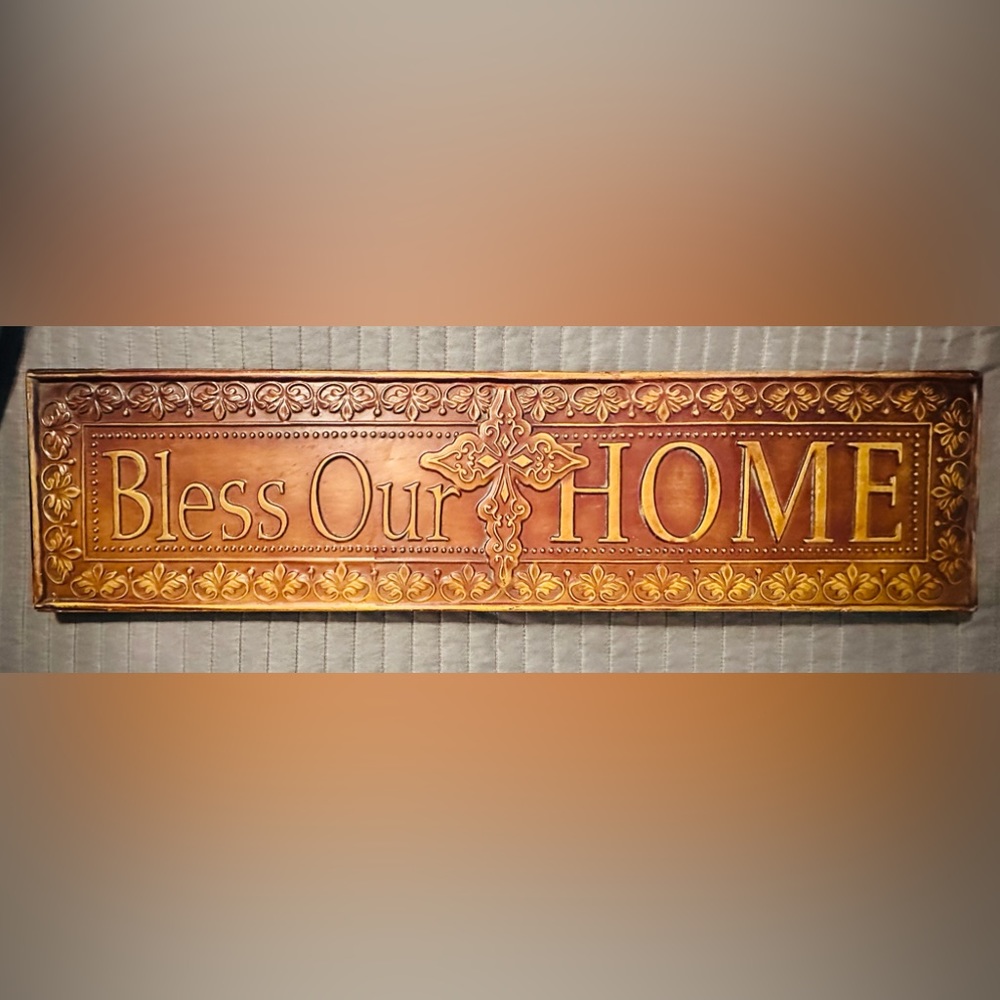 Bless Our Home Metal Sign